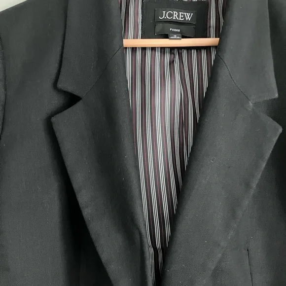 J CREW Parke Black Linen Blend Blazer Size 18 - Picture 4 of 12